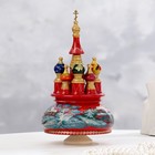 Сувенир музыкальный "Храм", зима, красный фон, ручная роспись - фото 9324311