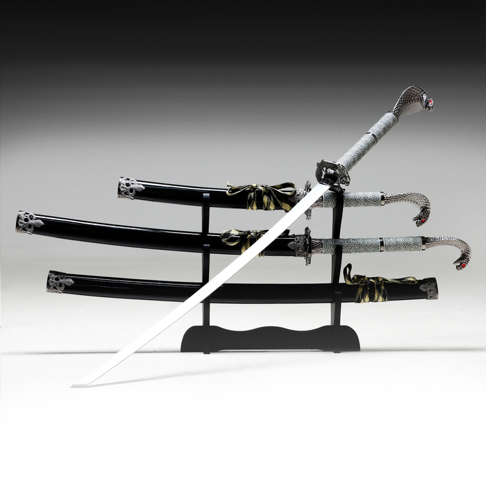 Макет оружия «Сувенирные катаны на подставке 3в1. Кобра», подарочный набор, 105 см, 85 см, 60 см - Фото 1