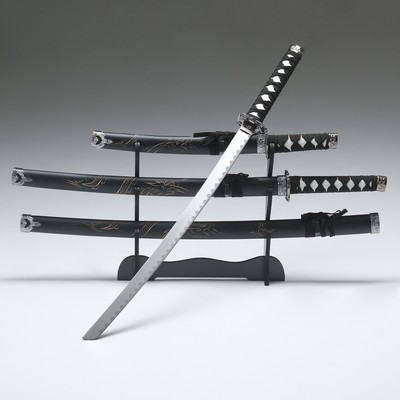 Макет оружия «Сувенирные катаны на подставке 3в1. Дракон», подарочный набор, 100 см, 75 см, 50 см