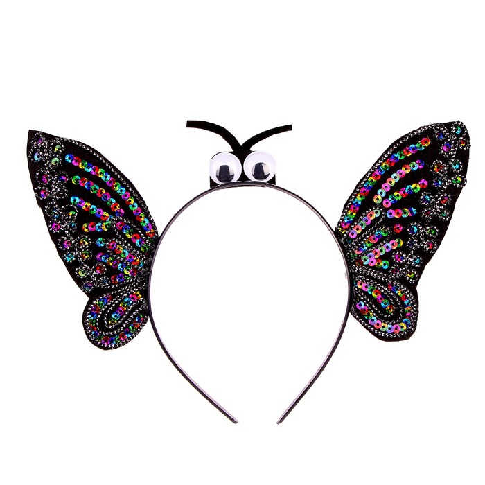 Карнавальный ободок «Бабочка», цвета МИКС - фото 1910484601