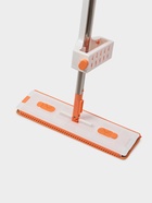 Швабра с отжимом, водосгоном и щёткой Raccoon, 2 насадки из микрофибры 42×11.5 см, стальная ручка 134 см 7656300