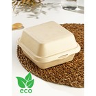 Ланч - бокс для бенто - торта и бургера Доляна, 450 мл, 15×8 см, неразъёмная крышка, сахарный тростник - Фото 1