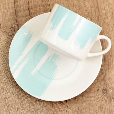 Чайная пара керамическая «Акварель», 200 мл