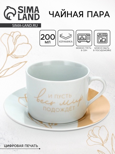 Чайная пара керамическая «Мир», 200 мл
