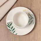 Чайная пара керамическая «Листья», 200 мл, цвет белый - Фото 3