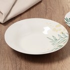 Глубокая тарелка керамическая «Листья», 20.5 см, 550 мл, цвет белый - фото 4654706