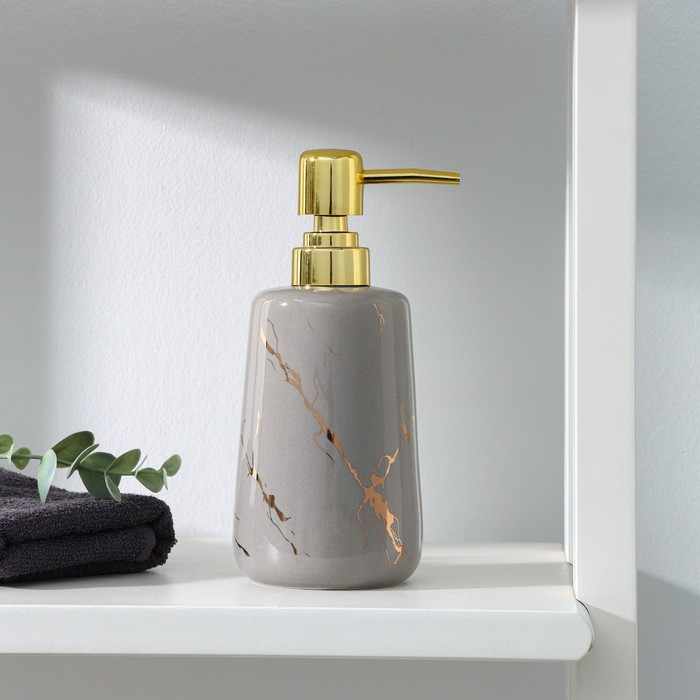 Дозатор для жидкого мыла SAVANNA Lightning, 350 мл, цвет бежевый - Фото 1