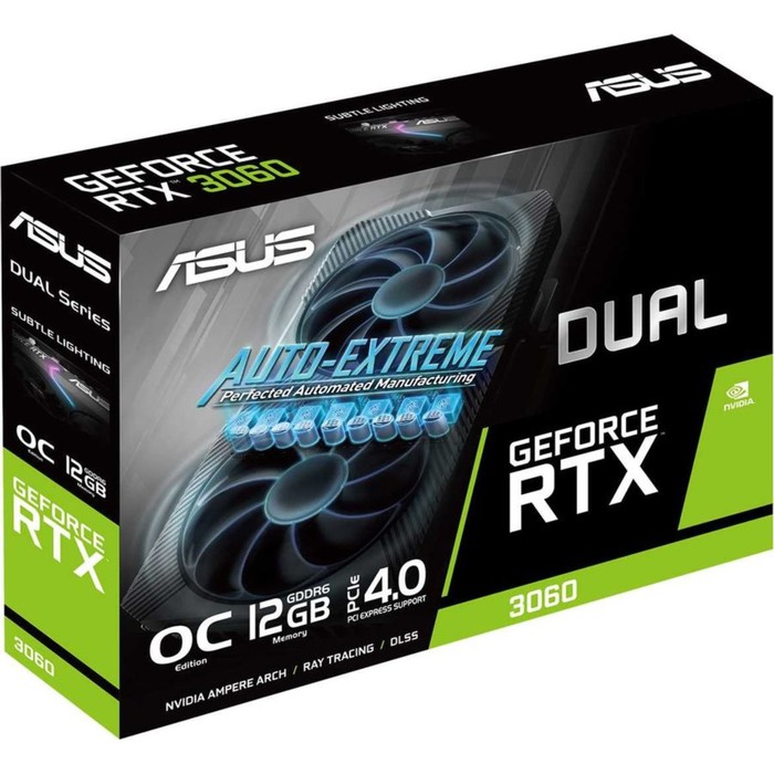 Видеокарта Asus DUAL-RTX3060-O12G-V2 LHR, GeForce RTX 3060, 12Gb, GDDR6, HDMI, DP - фото 51481271