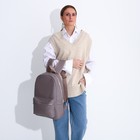 Рюкзак женский из искусственной кожи на молнии TEXTURA, цвет серый - Фото 7