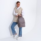 Рюкзак женский из искусственной кожи на молнии TEXTURA, цвет серый - Фото 8