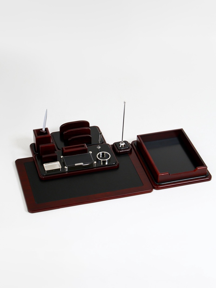 Набор настольный 6 в1 (карандашница, подставка для ручек, визитница, лоток, блок для бумаг, подставка) - Фото 1