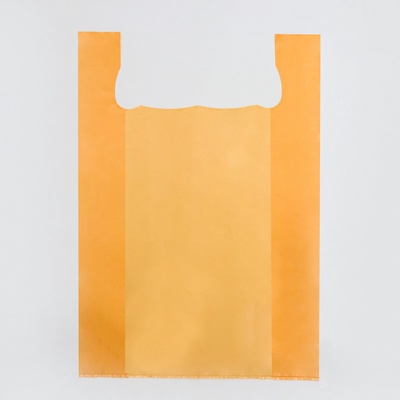 Пакет майка, полиэтиленовый, желто - оранжевый 42×60 см, 20 мкм, набор 100 шт.