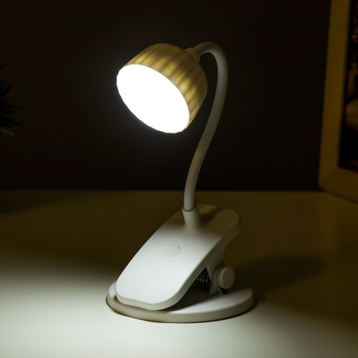 Настольная лампа "Ланди" LED 1,5Вт USB белый 8,5х8,5х19 см RISALUX - фото 1926526142