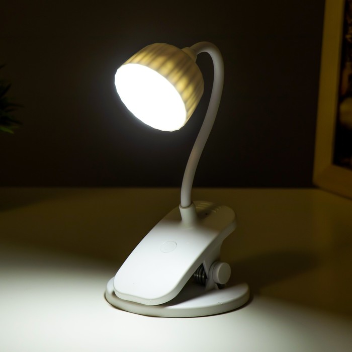 Настольная лампа "Ланди" LED 1,5Вт USB белый 8,5х8,5х19 см RISALUX - фото 1907550389
