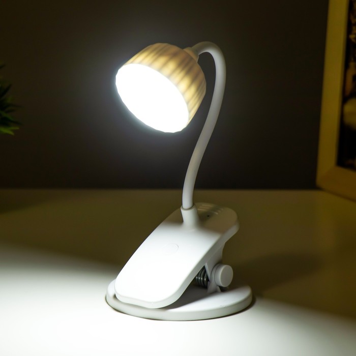 Настольная лампа "Ланди" LED 1,5Вт USB белый 8,5х8,5х19 см RISALUX - фото 1907550390