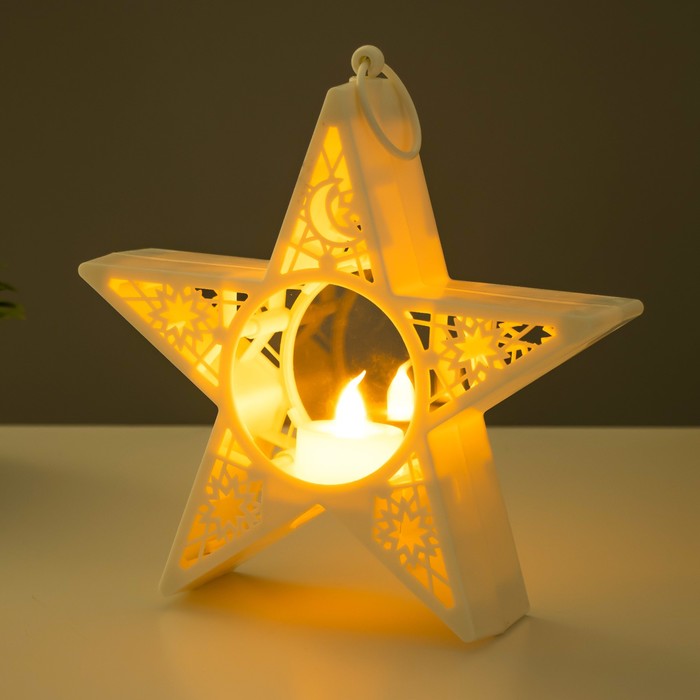 Ночник "Звезда" LED от батареек белый 5х19,5х18,5 см RISALUX - фото 1906103238