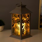 Ночник "Листья" LED от батареек 3хААА серый с золотой патиной 14х14х29,5 см RISALUX - фото 21849309