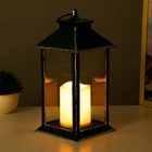 Ночник "Фонарь со свечой" LED от батареек 3хААА зеленый 14х14х29,5 см RISALUX - фото 21849341