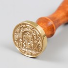 Печать для сургуча с деревянной ручкой "Фламинго в арке" 3х3 см - фото 67184083