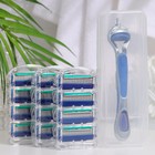 Станок бритвенный и 12 сменных кассет лезвий, совместимы с Gillette Fusion 9038541 - фото 12460311