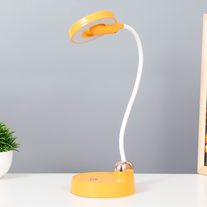 Настольная лампа "Блум" LED 3Вт АКБ USB желтый 11,5х13х45 см RISALUX - Фото 1