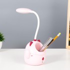 Настольная лампа "Манэки" LED 3Вт АКБ USB розовый 11,5х10х30 см RISALUX - Фото 5