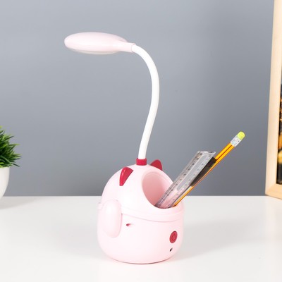 Лампа настольная RISALUX «Манэки», светодиодная, 3 Вт, АКБ, USB, розовая, 11.5×10×30 см