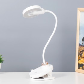 Настольная лампа на прищепке "Блум" LED 3Вт АКБ USB белый 8х12х42,5 см RISALUX