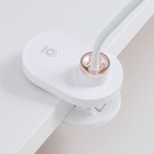 Настольная лампа на прищепке "Блум" LED 3Вт АКБ USB белый 8х12х42,5 см RISALUX - фото 21849597