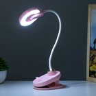 Настольная лампа на прищепке "Блум" LED 3Вт АКБ USB розовый 8х12х42,5 см RISALUX - Фото 3