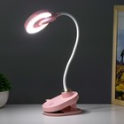 Настольная лампа на прищепке "Блум" LED 3Вт АКБ USB розовый 8х12х42,5 см RISALUX - Фото 4