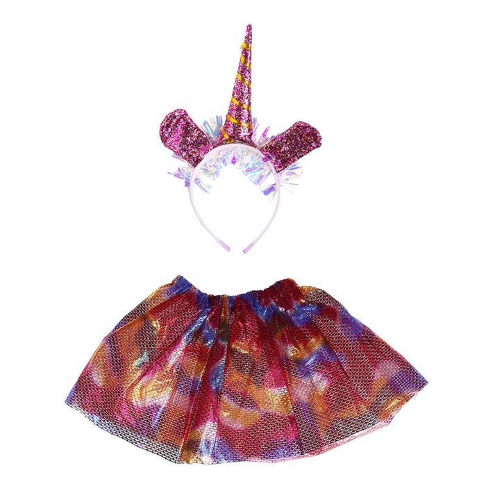 Карнавальный набор «Единорожка», 2 предмета: юбка, ободок - фото 1906103528