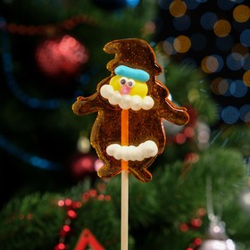 Карамель на палочке "Дед Мороз", оранжевый, 25 г