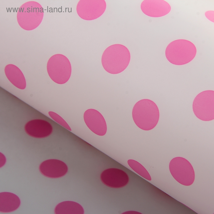 Плёнка для цветов и подарков "Горох на белом", 60 х 60 см - Фото 1