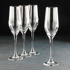 Набор стеклянных бокалов для шампанского «Серебряная дымка», 160 мл, 4 шт - фото 319101570