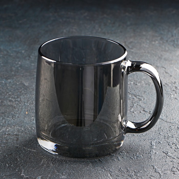 Кружка стеклянная «Нордик», 380 мл, цвет серый - фото 1906103562
