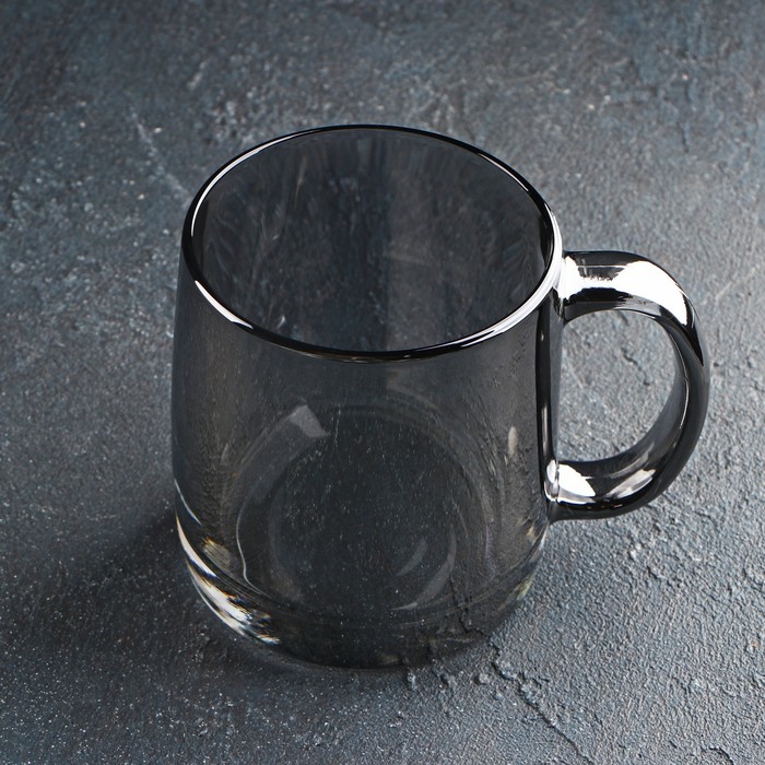 Кружка стеклянная «Нордик», 380 мл, цвет серый - фото 1906103563