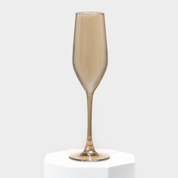 Набор стеклянных бокалов для шампанского «Золотой мёд», 160 мл, 4 шт - фото 1928008934
