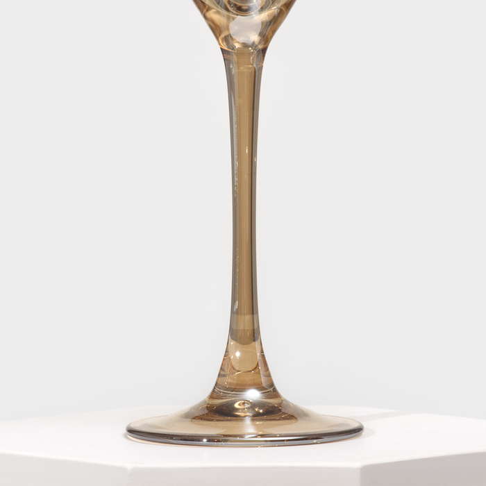 Набор стеклянных бокалов для шампанского «Золотой мёд», 160 мл, 4 шт - фото 1928008936