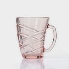 Кружка стеклянная «Шейп Эланор», 320 мл, цвет розовый - фото 319101587