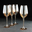 Набор стеклянных бокалов для вина «Золотой мёд», 350 мл, 4 шт - Фото 1