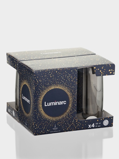 Стаканы Luminarc «Сияющий графит», 330 мл, набор 4 шт., стекло, серые