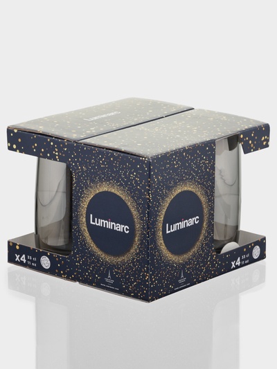 Стаканы Luminarc «Сияющий графит», 330 мл, набор 4 шт., стекло, серые