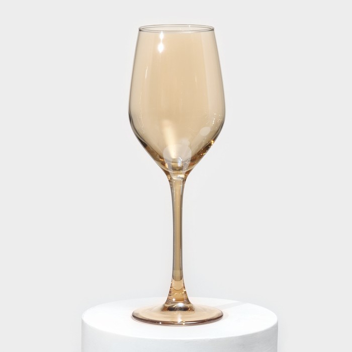 Набор стеклянных бокалов для вина «Золотой мёд», 270 мл, 4 шт, цвет золотой - фото 1919407084