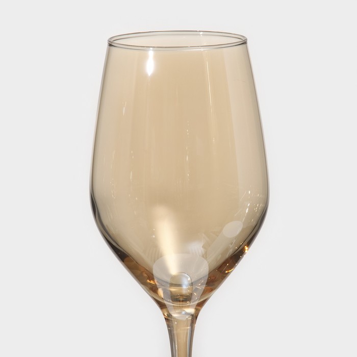 Набор стеклянных бокалов для вина «Золотой мёд», 270 мл, 4 шт, цвет золотой - фото 1919407085