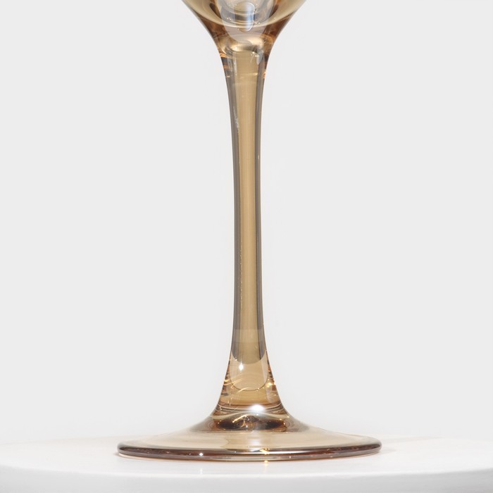 Набор стеклянных бокалов для вина «Золотой мёд», 270 мл, 4 шт, цвет золотой - фото 1919407086