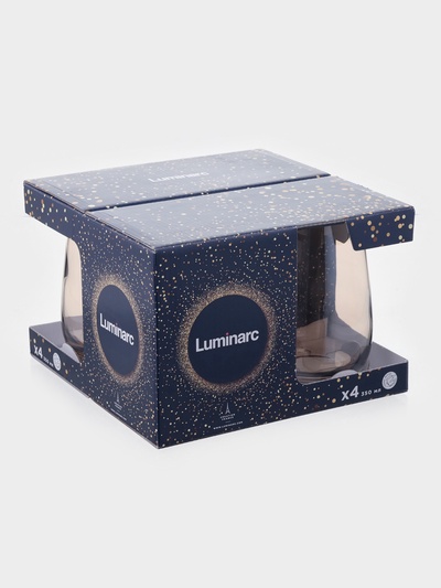 Стаканы Luminarc «Золотой мёд», 350 мл, набор 4 шт., стекло, золотистые