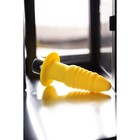 Анальная вибровтулка Штучки-дрючки, влагостойкая, силикон, желтая, 11 см - Фото 3