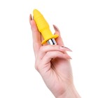 Анальная вибровтулка Штучки-дрючки, влагостойкая, силикон, желтая, 11 см - Фото 6