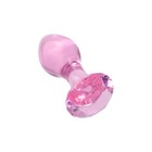Анальная втулка Sexus Glass, стекло, розовая, 8,5 см - Фото 2